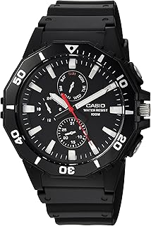 casio 卡西欧 男式 mrw-400h-1avcf 运动模拟显示模拟石英黑色手表
